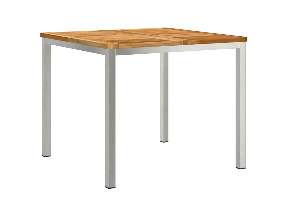 Table à manger d'extérieur Marron Bois de teck solide