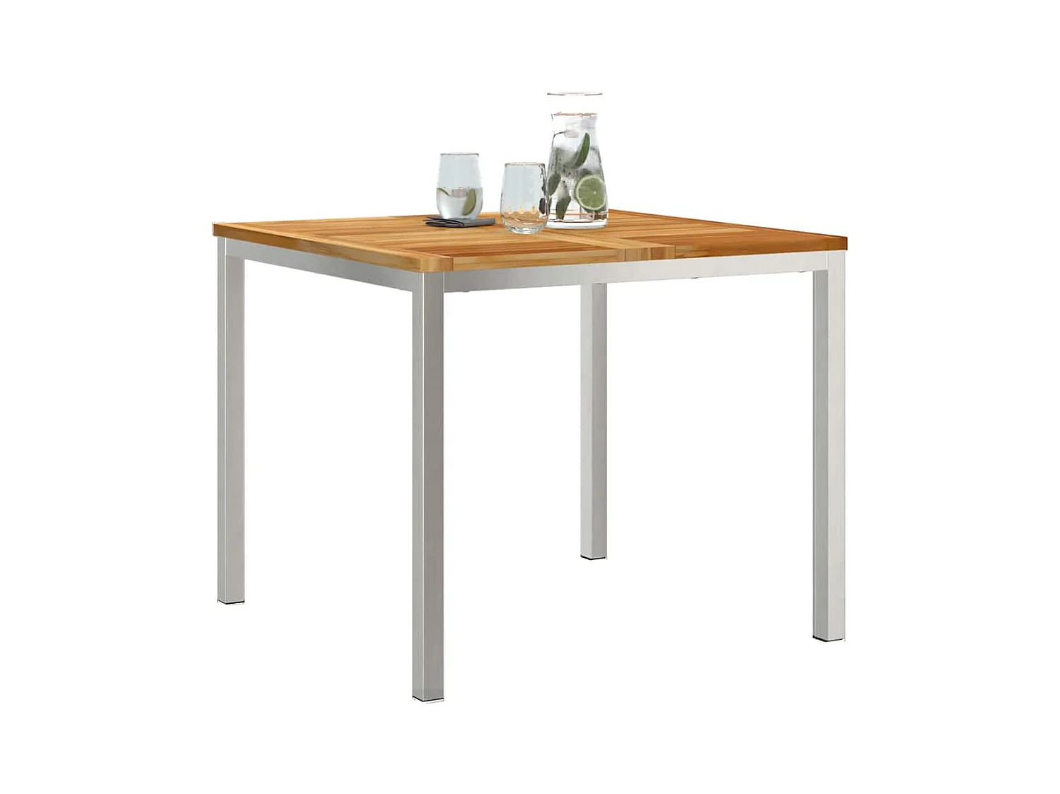 Table à manger d'extérieur Marron Bois de teck solide