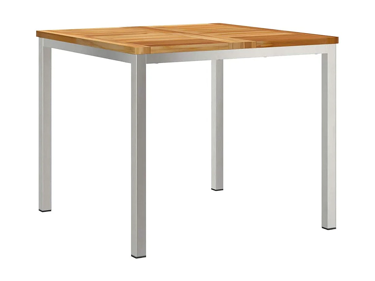 Table à manger d'extérieur Marron Bois de teck solide