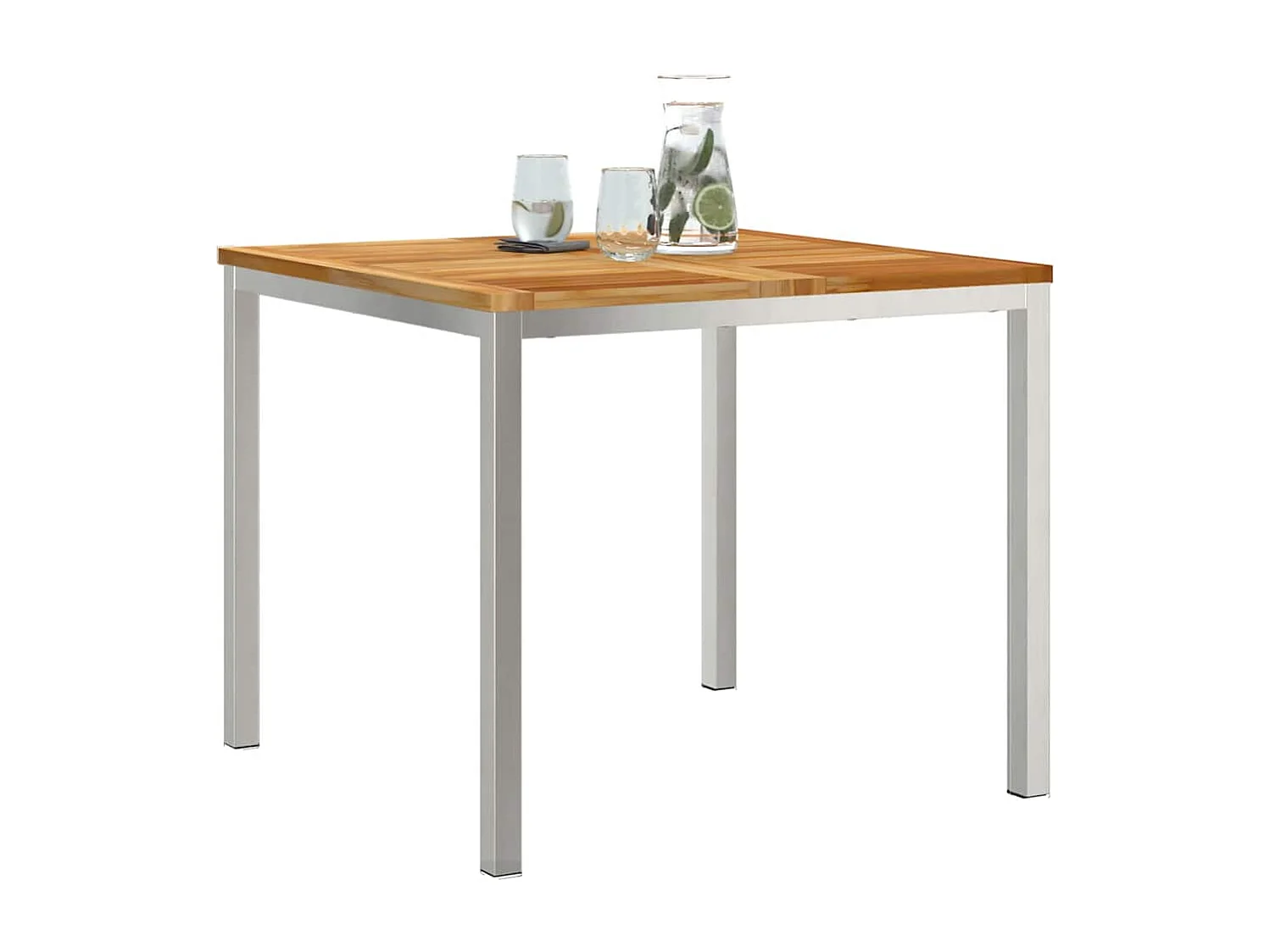 Table à manger d'extérieur Marron Bois de teck solide