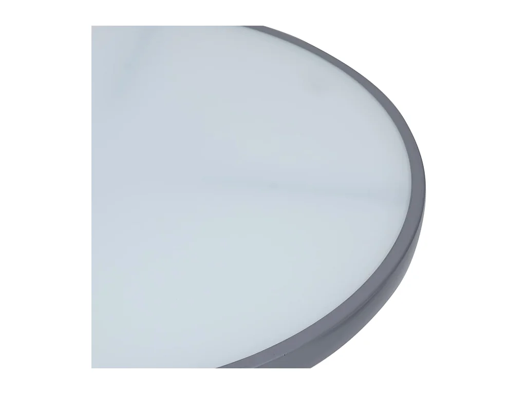 Lichtgrijze tuintafel 80 cm staal en glas