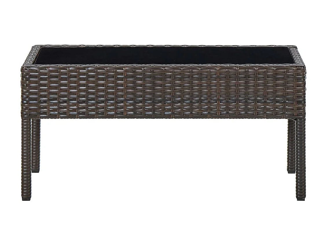 Tavolo da giardino marrone 75x40x37 cm in resina intrecciata