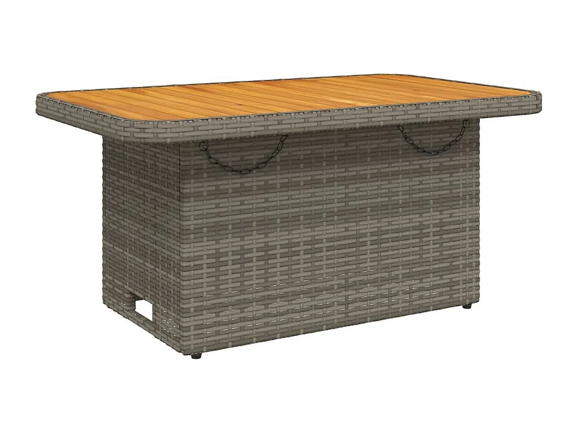Grijze tuintafel 90x55x71cm Harsriet en acaciahout