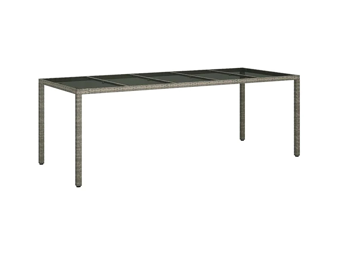 Mesa de comedor de jardín Gris 250 x 100 x 75 cm Ratán sintético