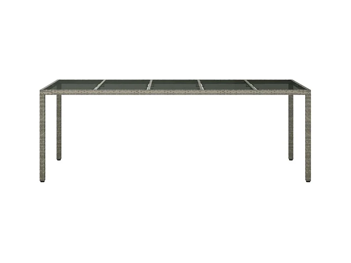 Mesa de comedor de jardín Gris 250 x 100 x 75 cm Ratán sintético
