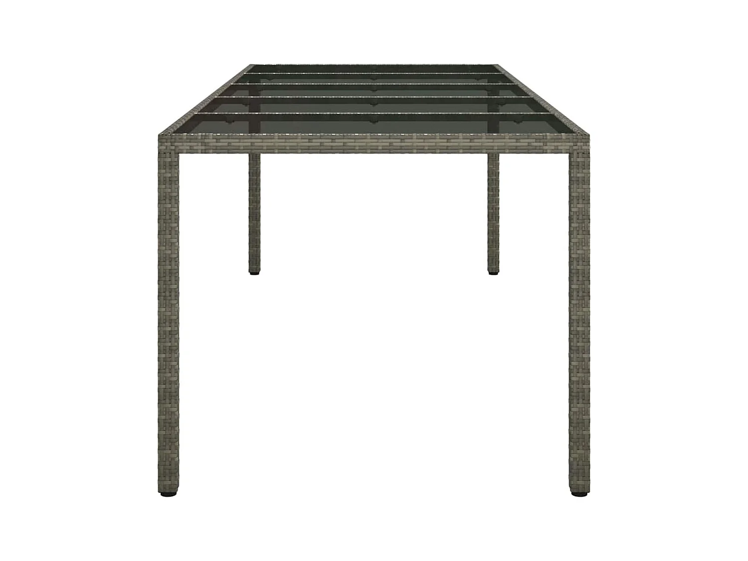 Mesa de comedor de jardín Gris 250 x 100 x 75 cm Ratán sintético