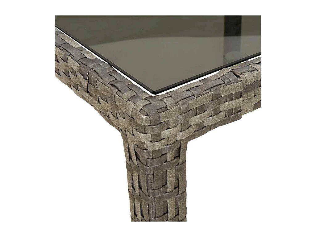 Mesa de comedor de jardín Gris 250 x 100 x 75 cm Ratán sintético