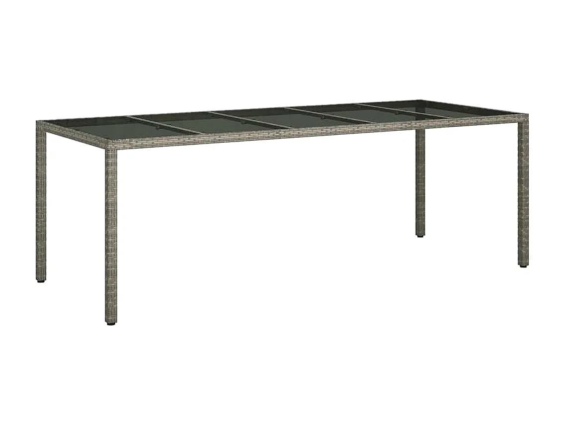 Mesa de comedor de jardín Gris 250 x 100 x 75 cm Ratán sintético
