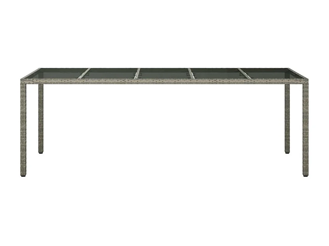 Mesa de comedor de jardín Gris 250 x 100 x 75 cm Ratán sintético