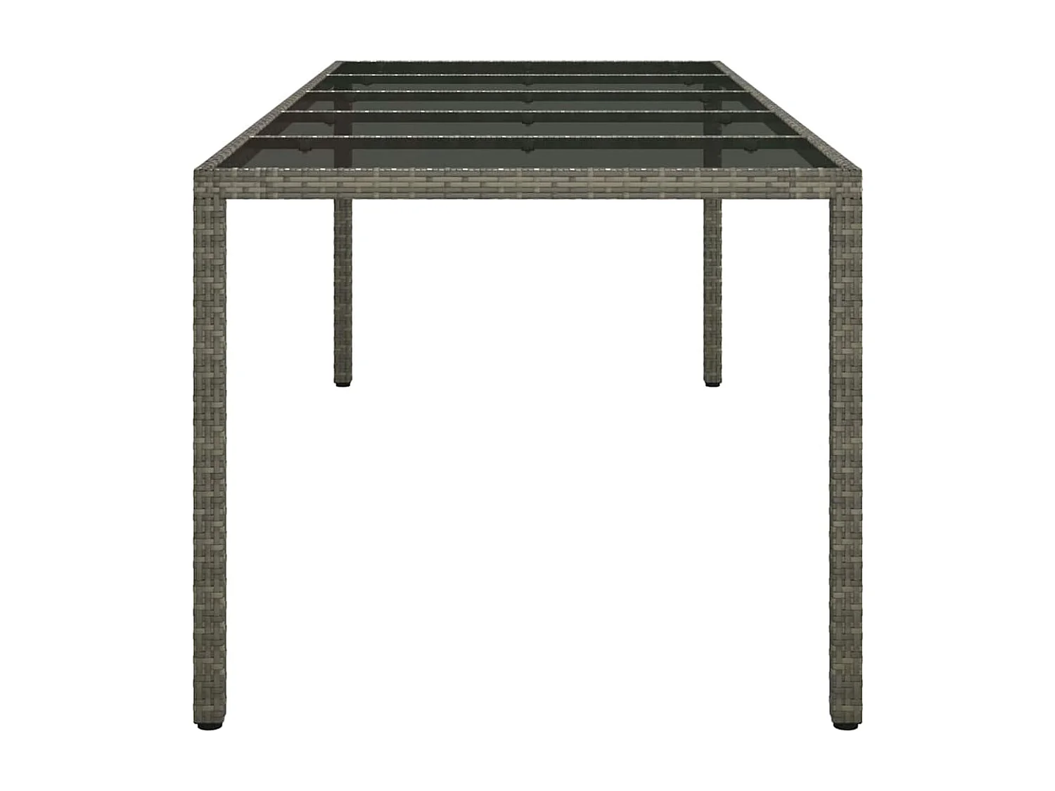 Mesa de comedor de jardín Gris 250 x 100 x 75 cm Ratán sintético