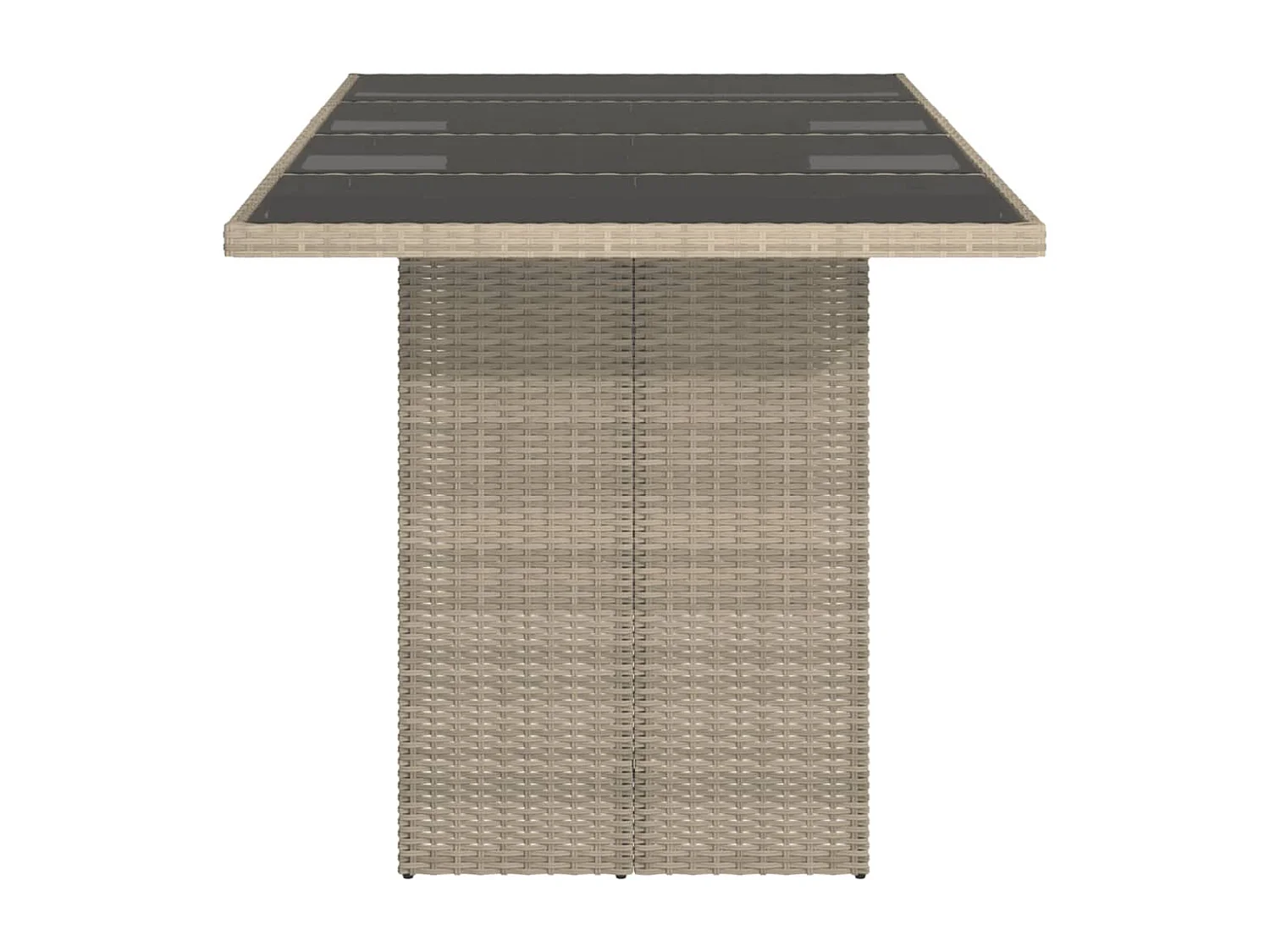 Mesa de jardín con tablero de cristal gris claro 190x80x74 cm