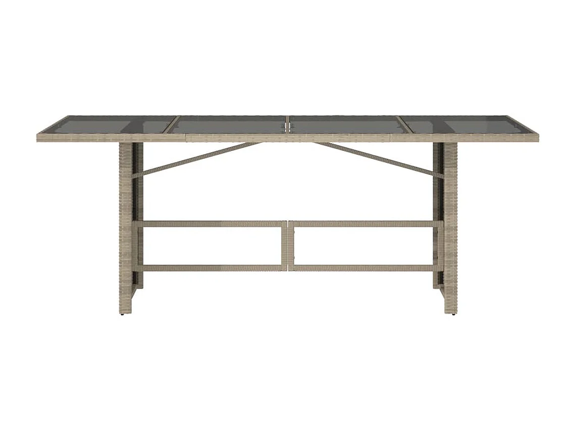 Mesa de jardín con tablero de cristal gris claro 190x80x74 cm