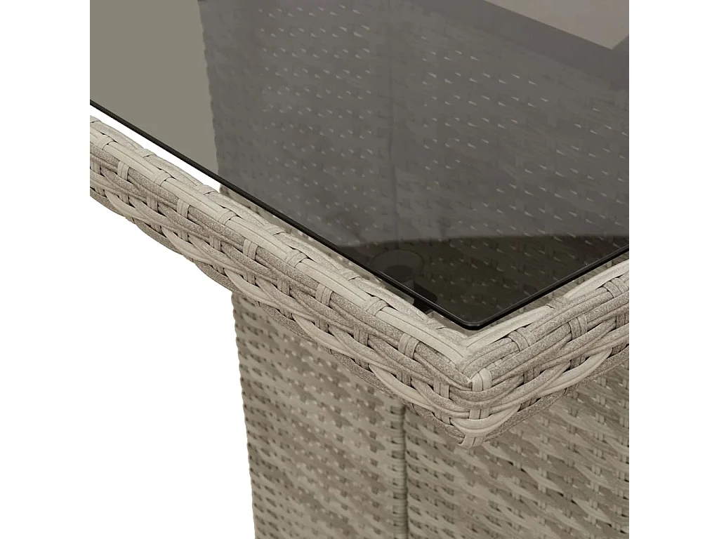 Mesa de jardín con tablero de cristal gris claro 190x80x74 cm