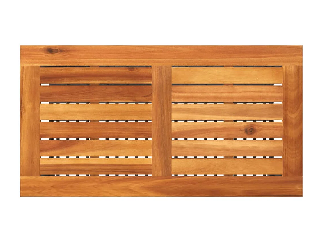 Mesa de jardín negra 70x38x42 cm resina trenzada y madera de acacia
