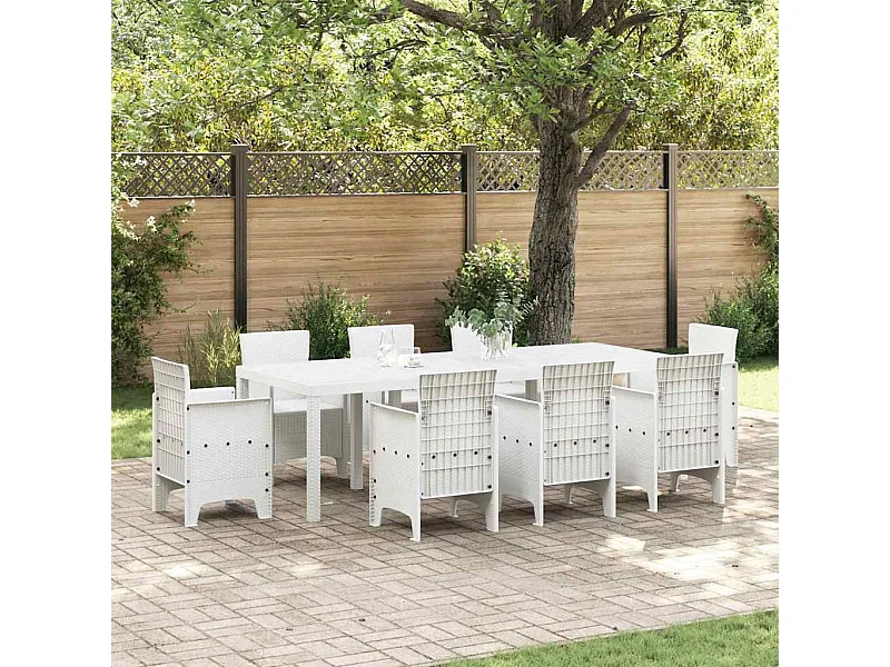 Witte tuintafel 250 x 100 x 73 cm polyrotan