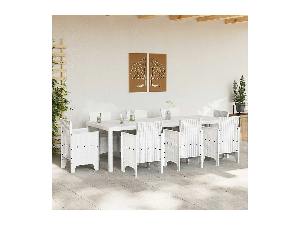 Table de Jardin Blanc 250 x 100 x 73 cm polyrotin