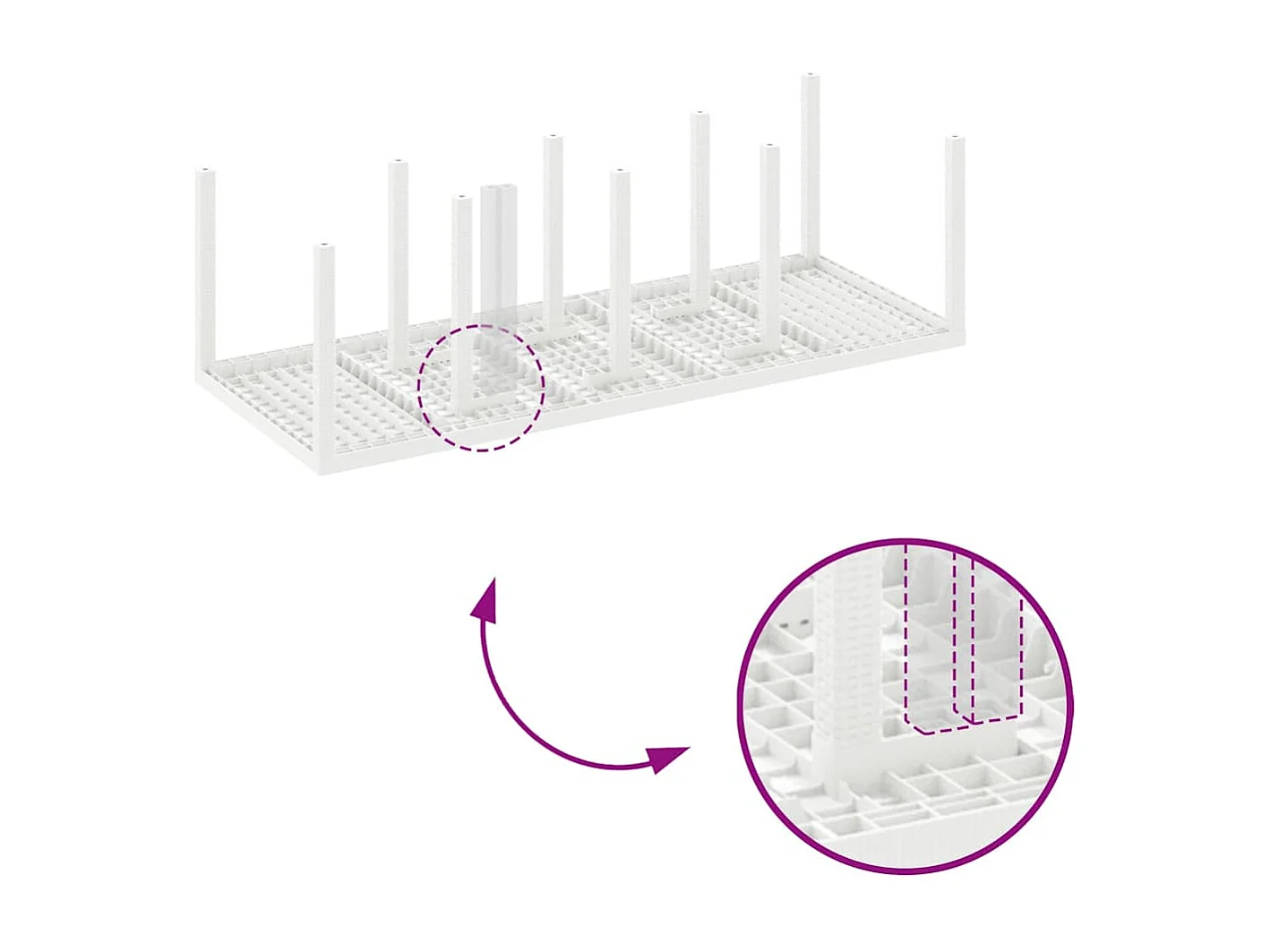 Table de Jardin Blanc 250 x 100 x 73 cm polyrotin