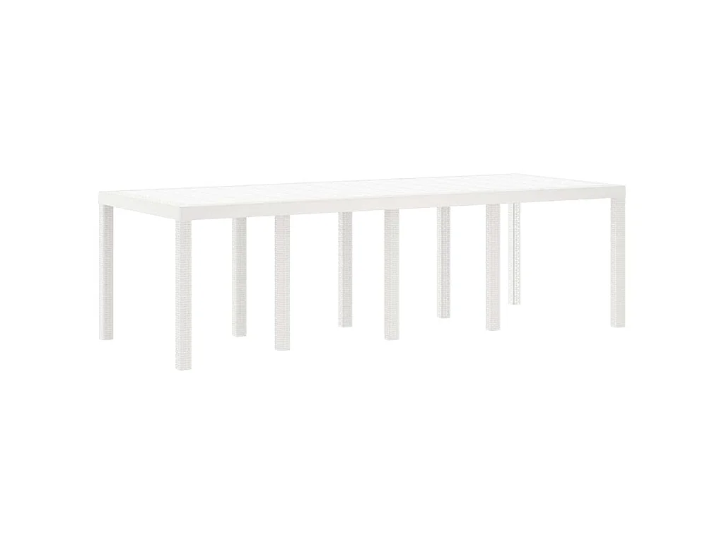 Tavolo da giardino bianco 250 x 100 x 73 cm in polyrattan