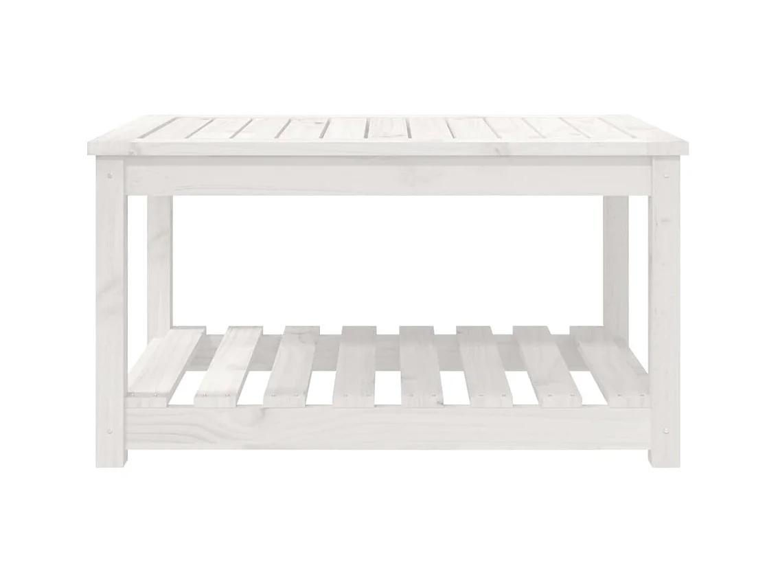 Table de jardin blanc 82,5x50,5x45 cm bois massif de pin