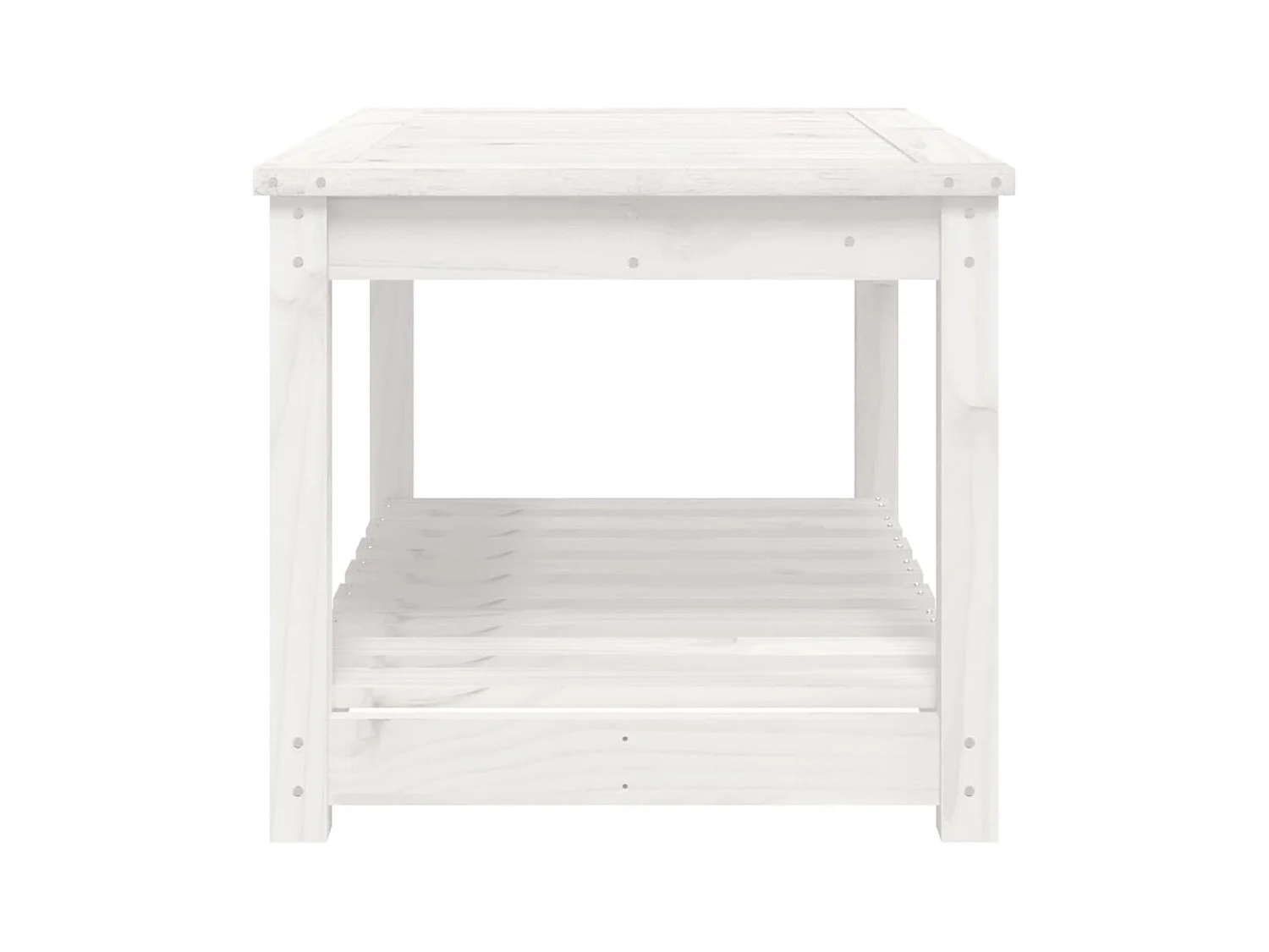 Table de jardin blanc 82,5x50,5x45 cm bois massif de pin