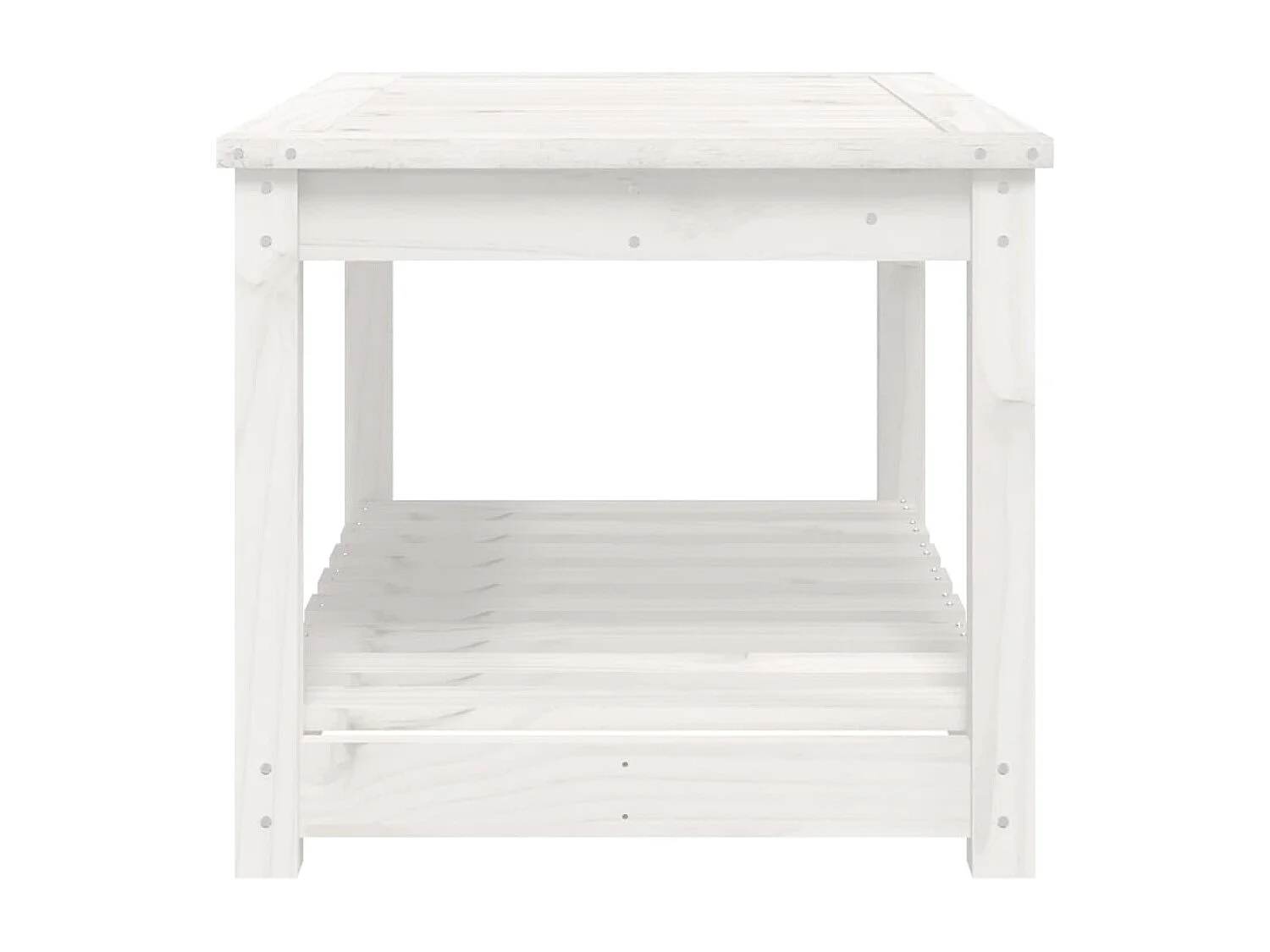 Table de jardin blanc 82,5x50,5x45 cm bois massif de pin