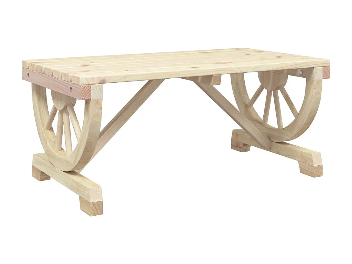 Mesa de centro de jardín 90x50x40 cm madera maciza de abeto