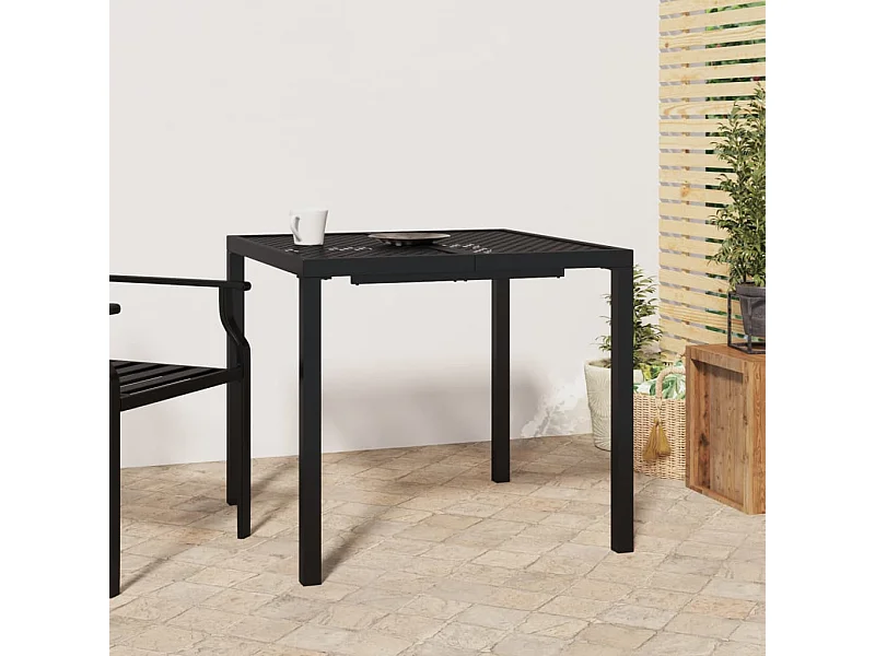 Antraciet tuintafel 80x80x72 cm staal