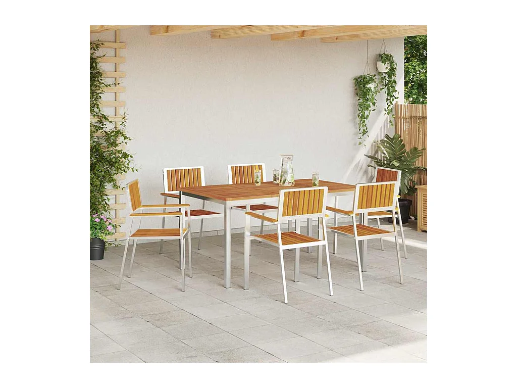 Set da pranzo da giardino da 7 pezzi