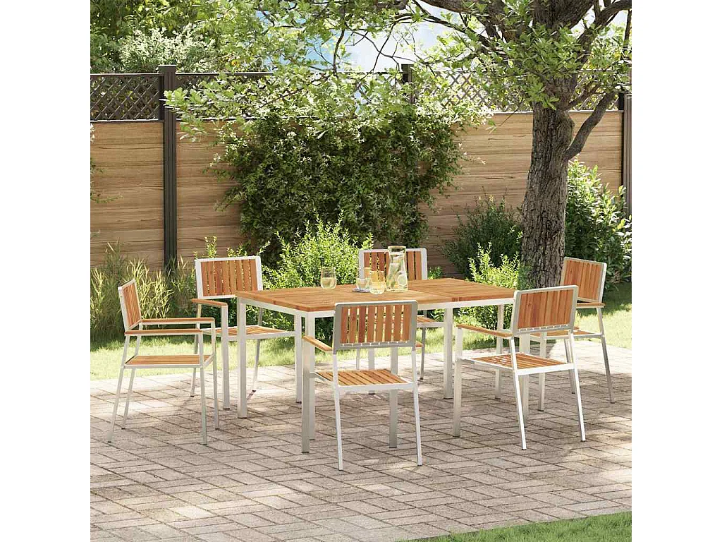 Juego de comedor de jardín de 7 piezas