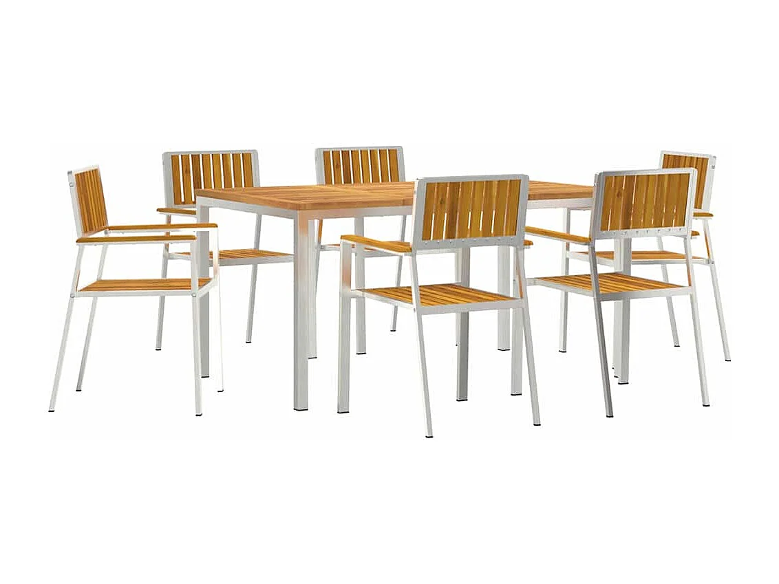 Juego de comedor de jardín de 7 piezas