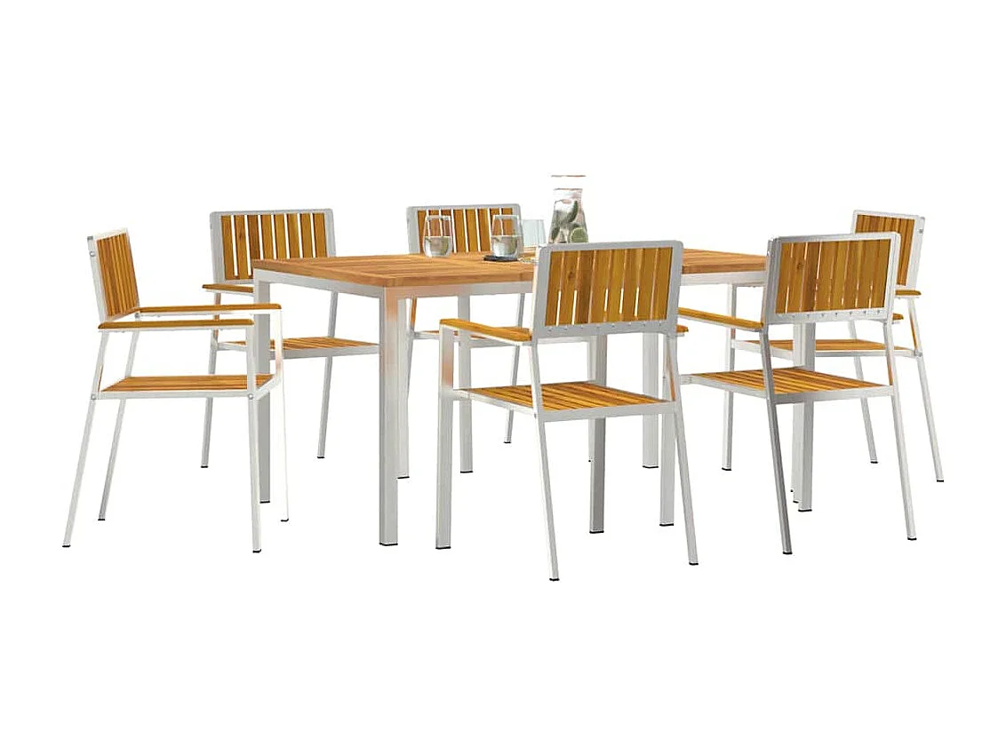 Juego de comedor de jardín de 7 piezas