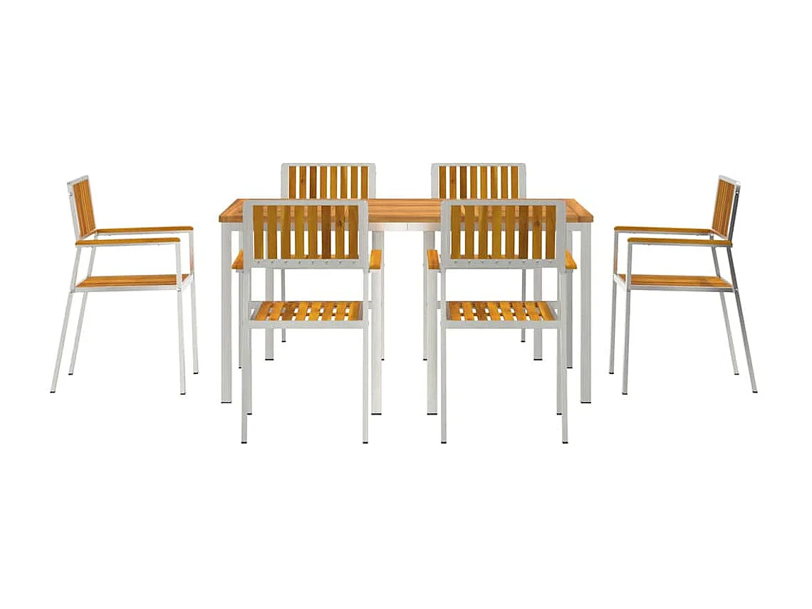 Juego de comedor de jardín de 7 piezas