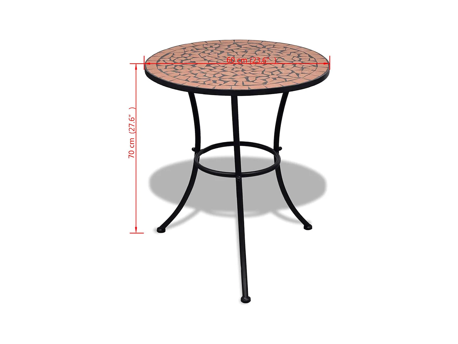 Mesa de bistro de terracota 60 cm Mosaico