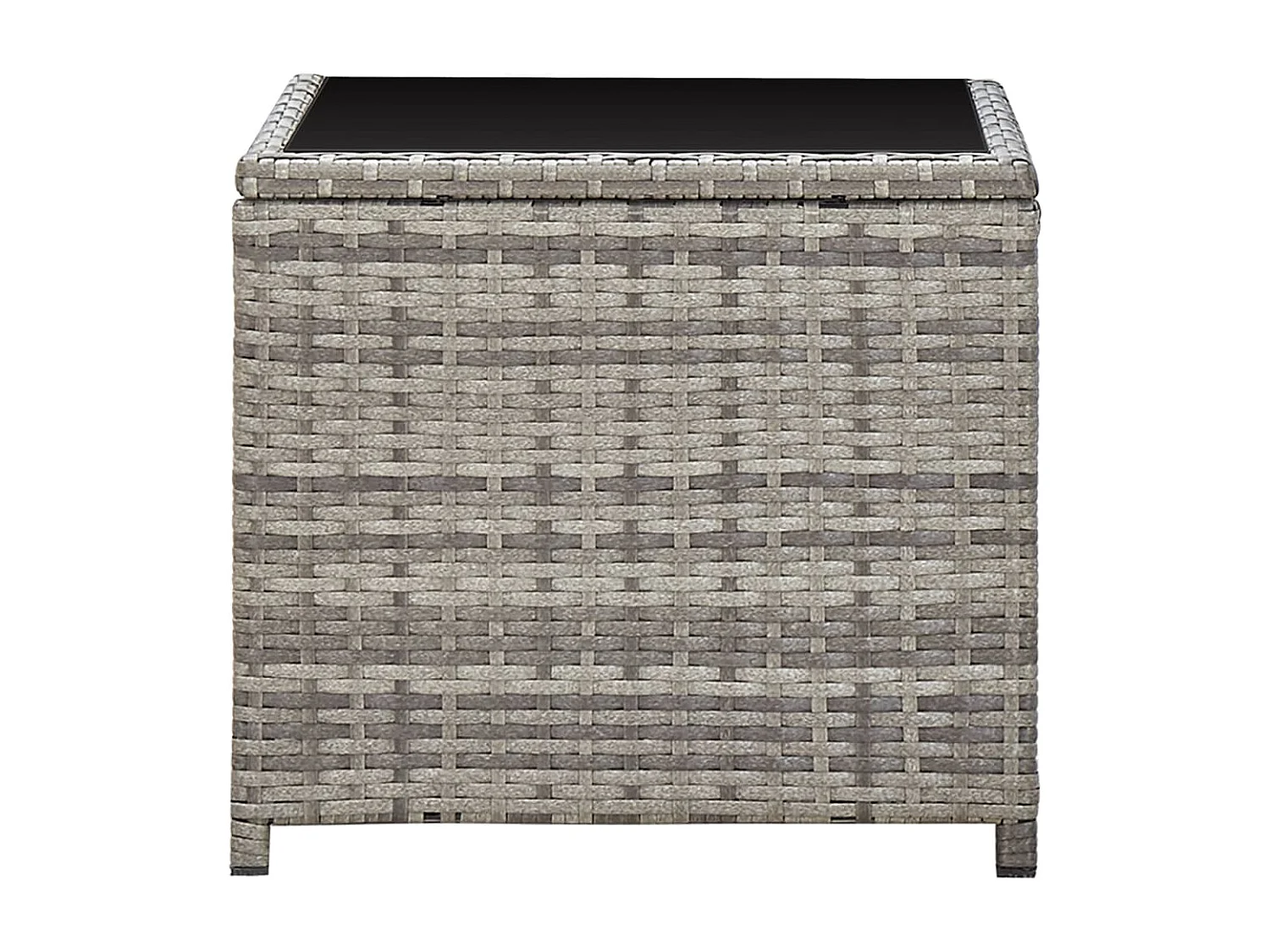 Grijze salontafel 45x45x40 cm Geweven hars en glas