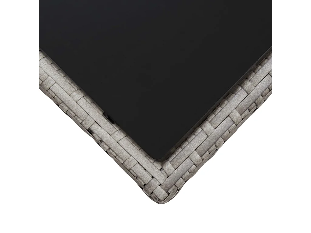 Grijze salontafel 45x45x40 cm Geweven hars en glas