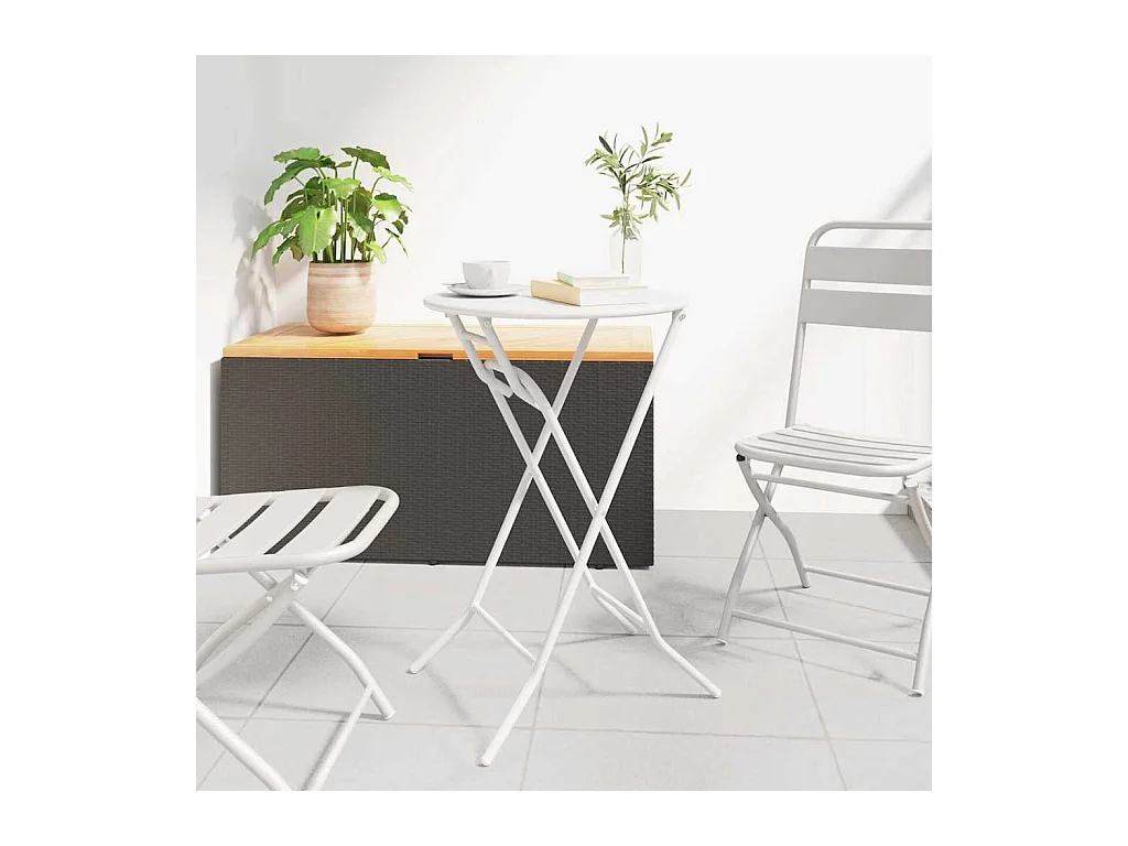 Table de Jardin Blanc 50 x 50 x 72 cm Acier