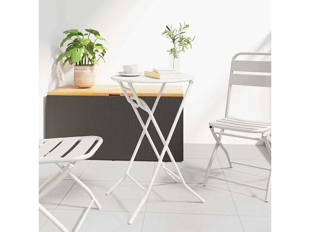 Table de Jardin Blanc 50 x 50 x 72 cm Acier
