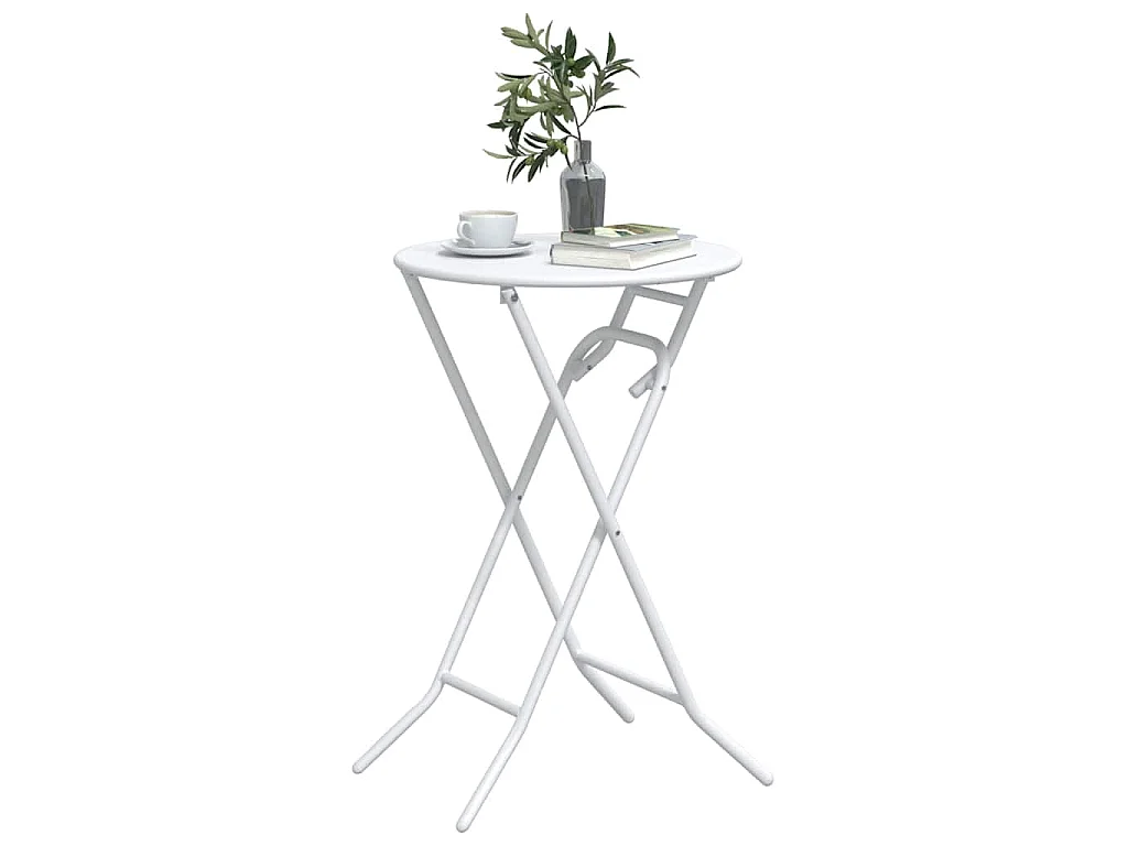Table de Jardin Blanc 50 x 50 x 72 cm Acier