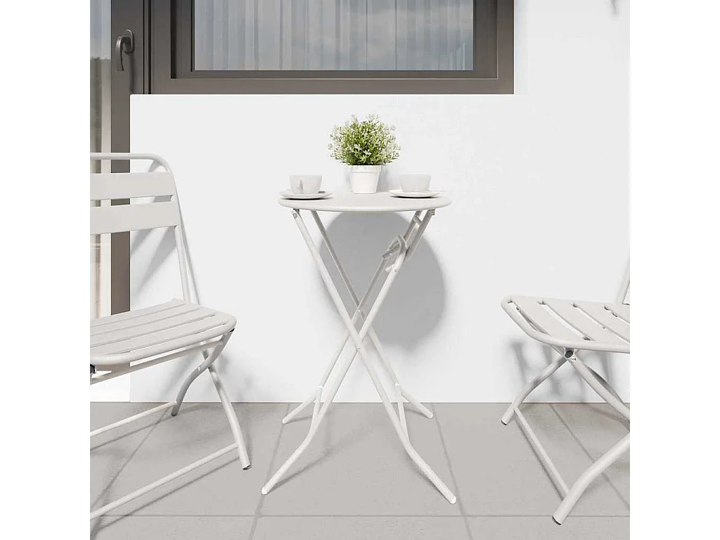 Table de Jardin Blanc 50 x 50 x 72 cm Acier