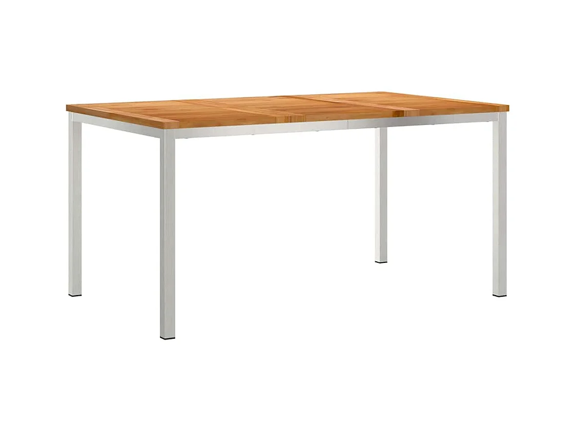 Table à manger d'extérieur Marron Bois de teck solide