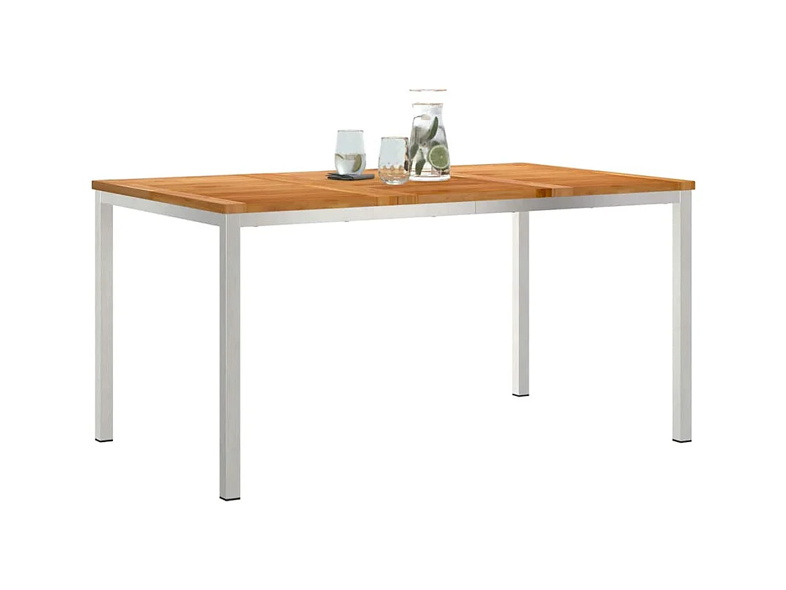 Table à manger d'extérieur Marron Bois de teck solide