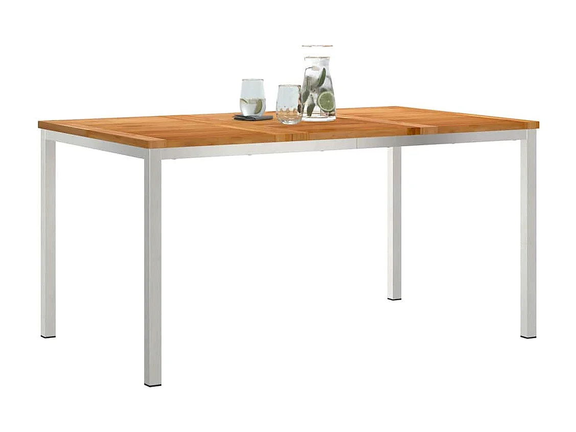 Table à manger d'extérieur Marron Bois de teck solide