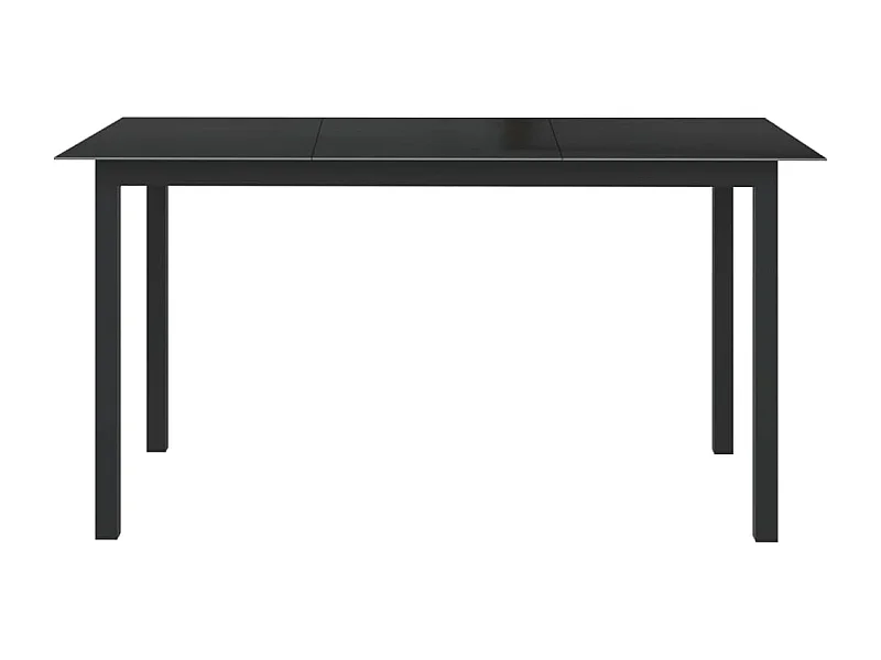 Table de jardin Noir 150x90x74 cm Aluminium et verre