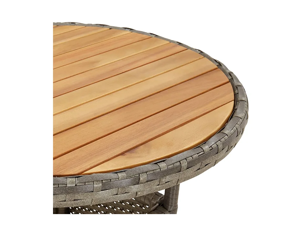 Tuintafel Ø60x75 cm Acacia en gevlochten hars Grijs