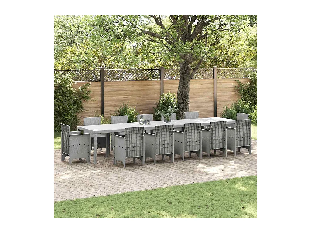 Table de Jardin Gris clair 400 x 100 x 73 cm polyrotin