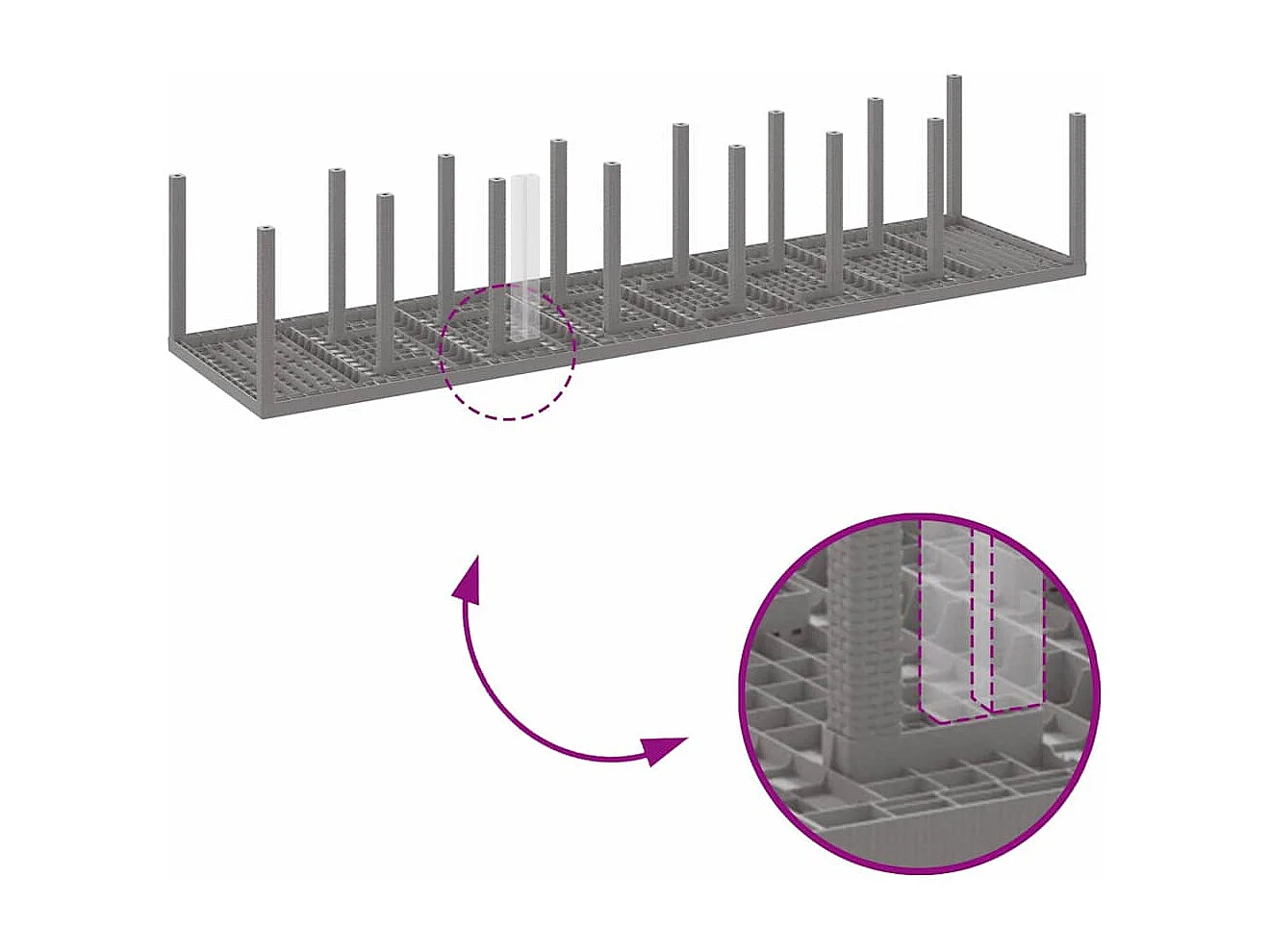 Table de Jardin Gris clair 400 x 100 x 73 cm polyrotin