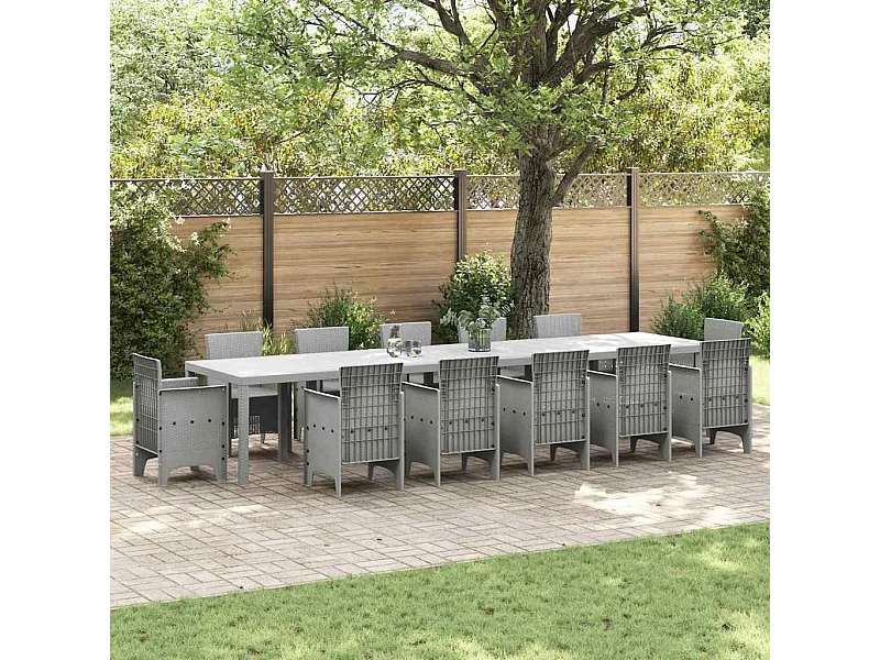 Table de Jardin Gris clair 400 x 100 x 73 cm polyrotin