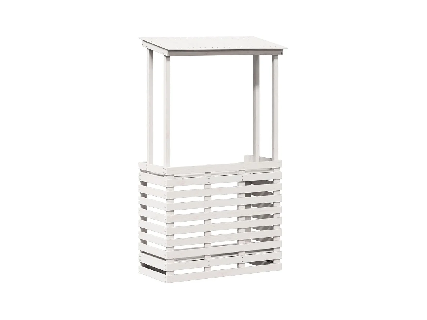 Table de bar d'extérieur avec toit blanc bois massif