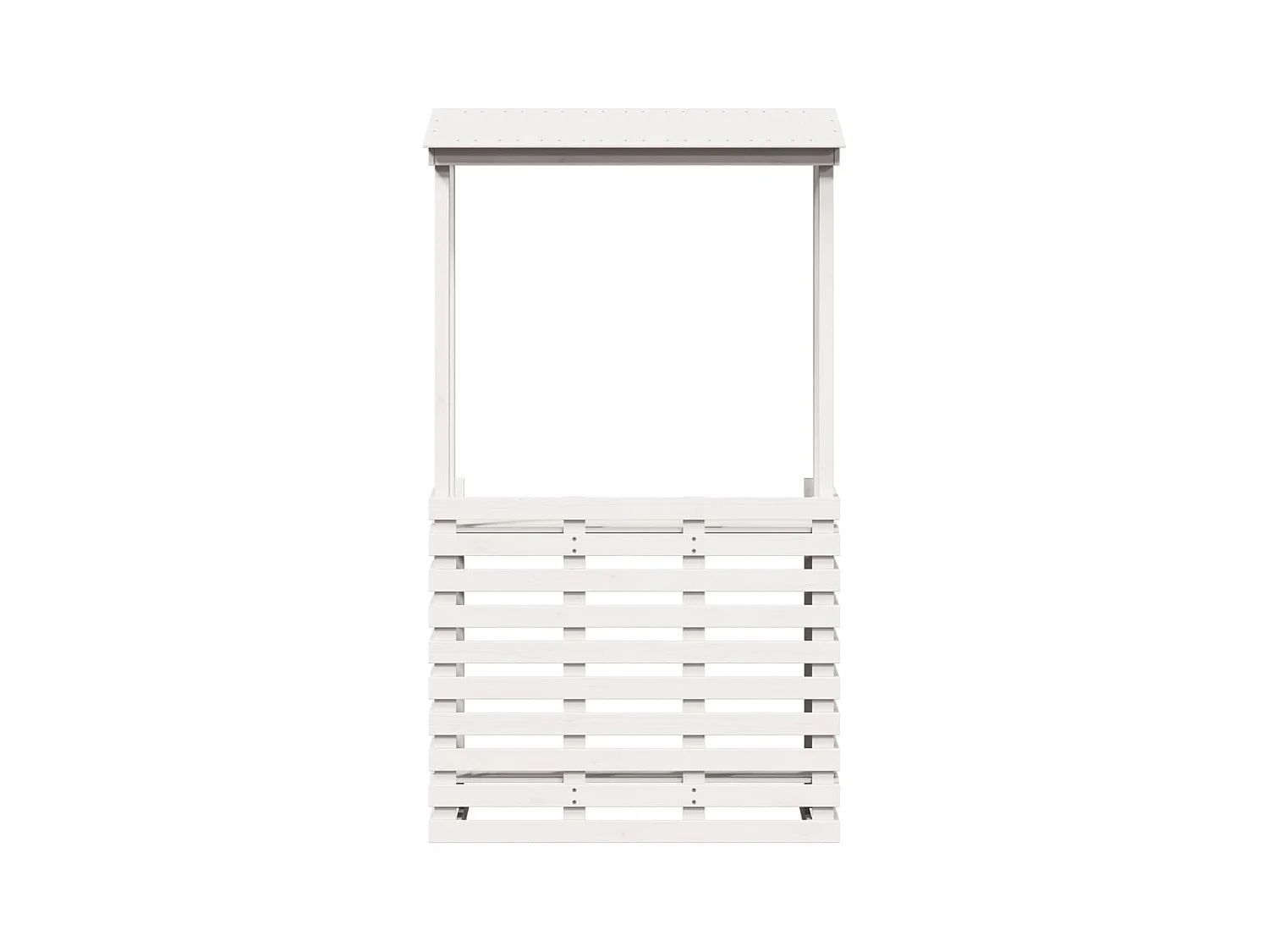Table de bar d'extérieur avec toit blanc bois massif