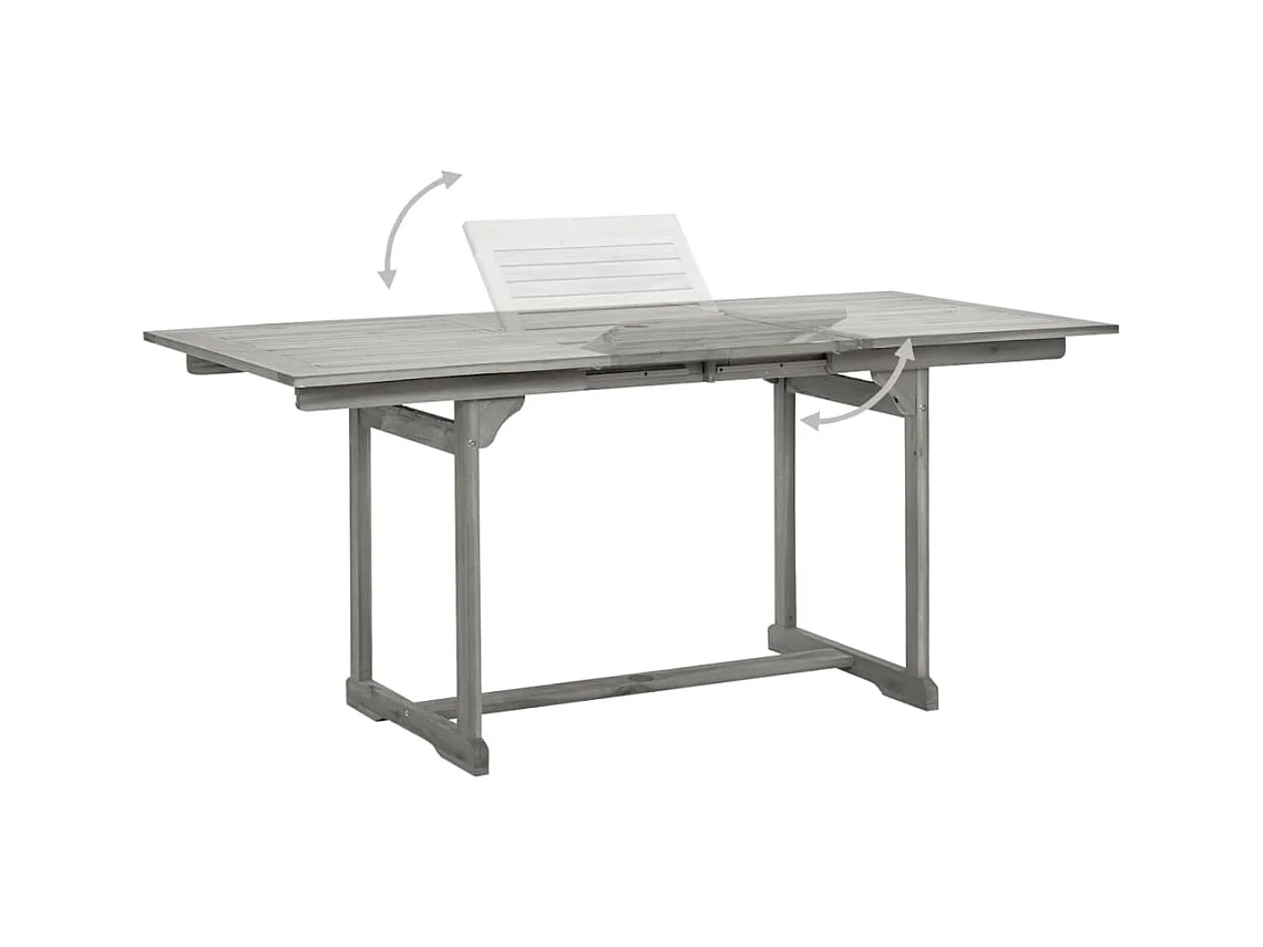 Tuintafel (120-170)x80x75 cm Massief acaciahout